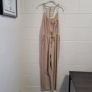 #16 💙 Sweet Wanderer cream beige jumpsuit romper open lattice back